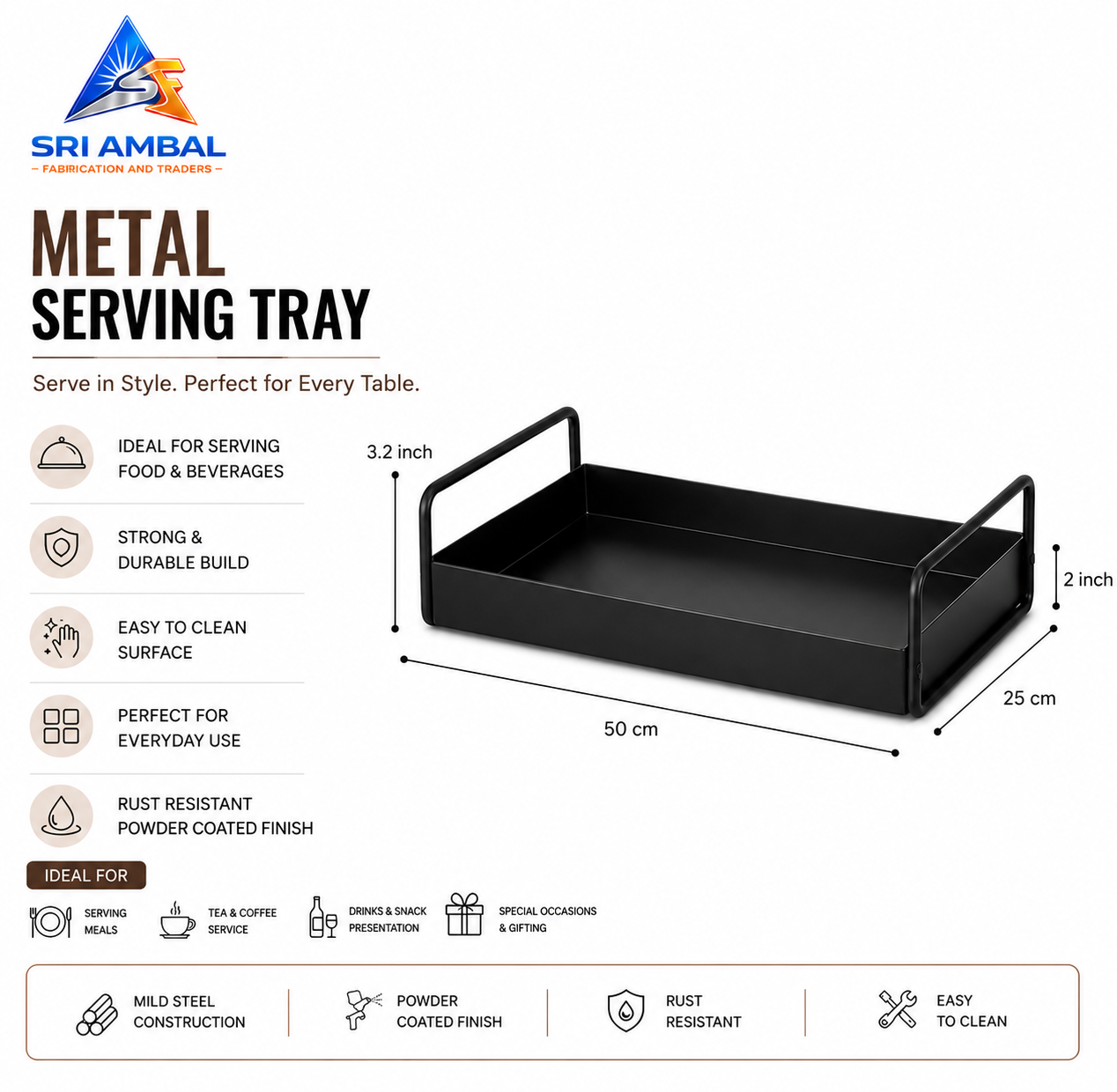 Metal Serving Tray (Set of two)