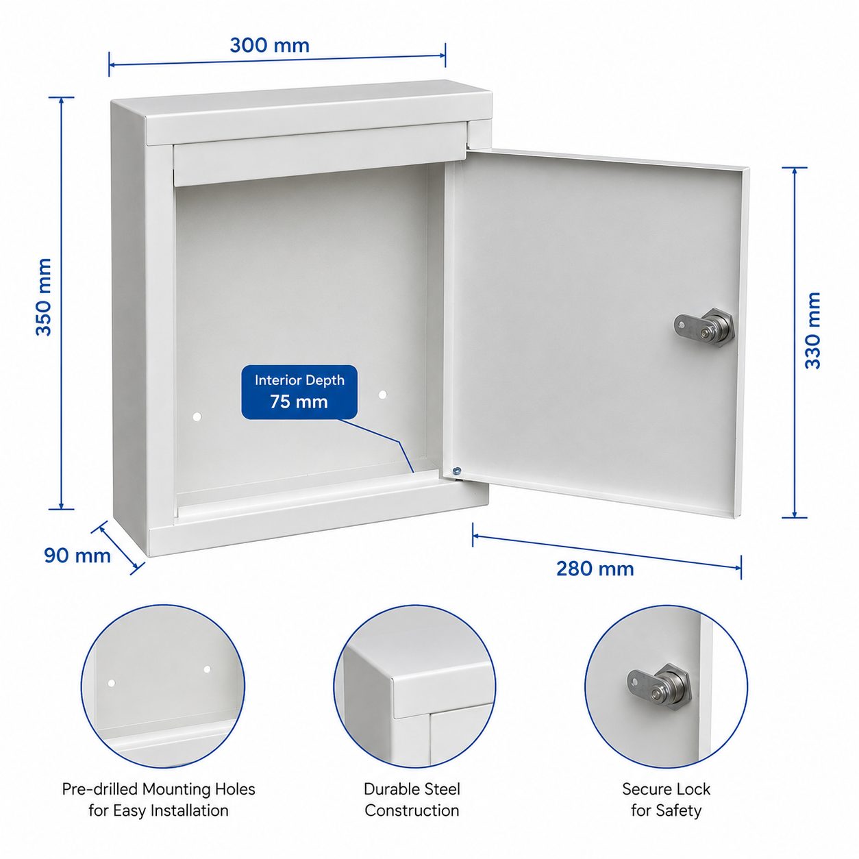 Wall Mounted Metal Letter Box