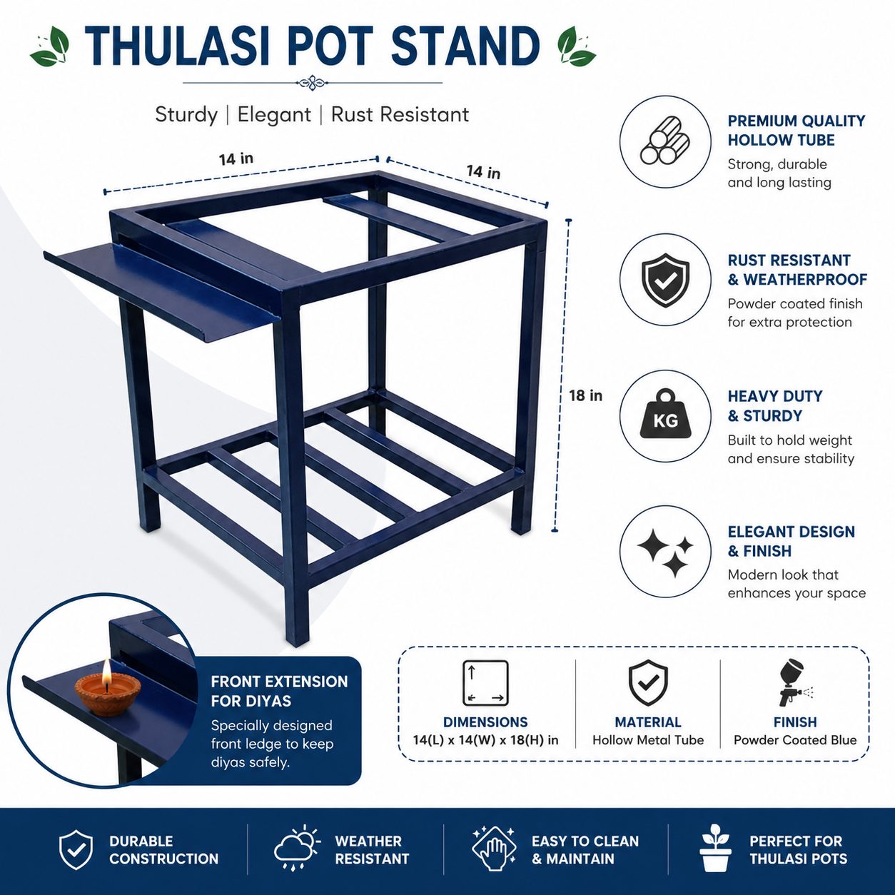 Thulasi Pot Stand-16*16*8